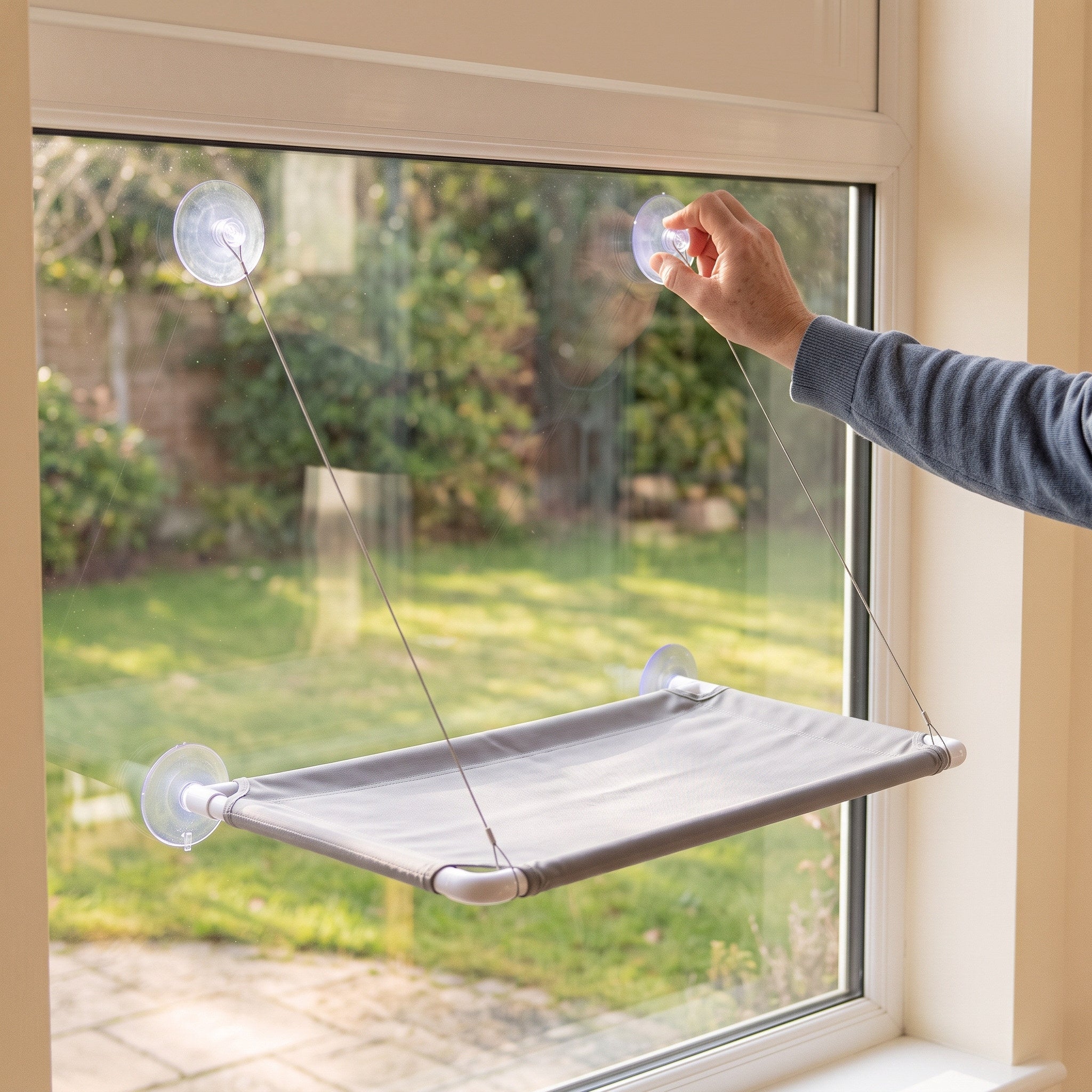 Owner Pressing An Upper Cup Onto Smooth Glass